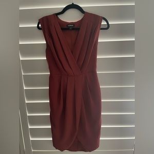 Like new - Express mini dress, low neck in rust color